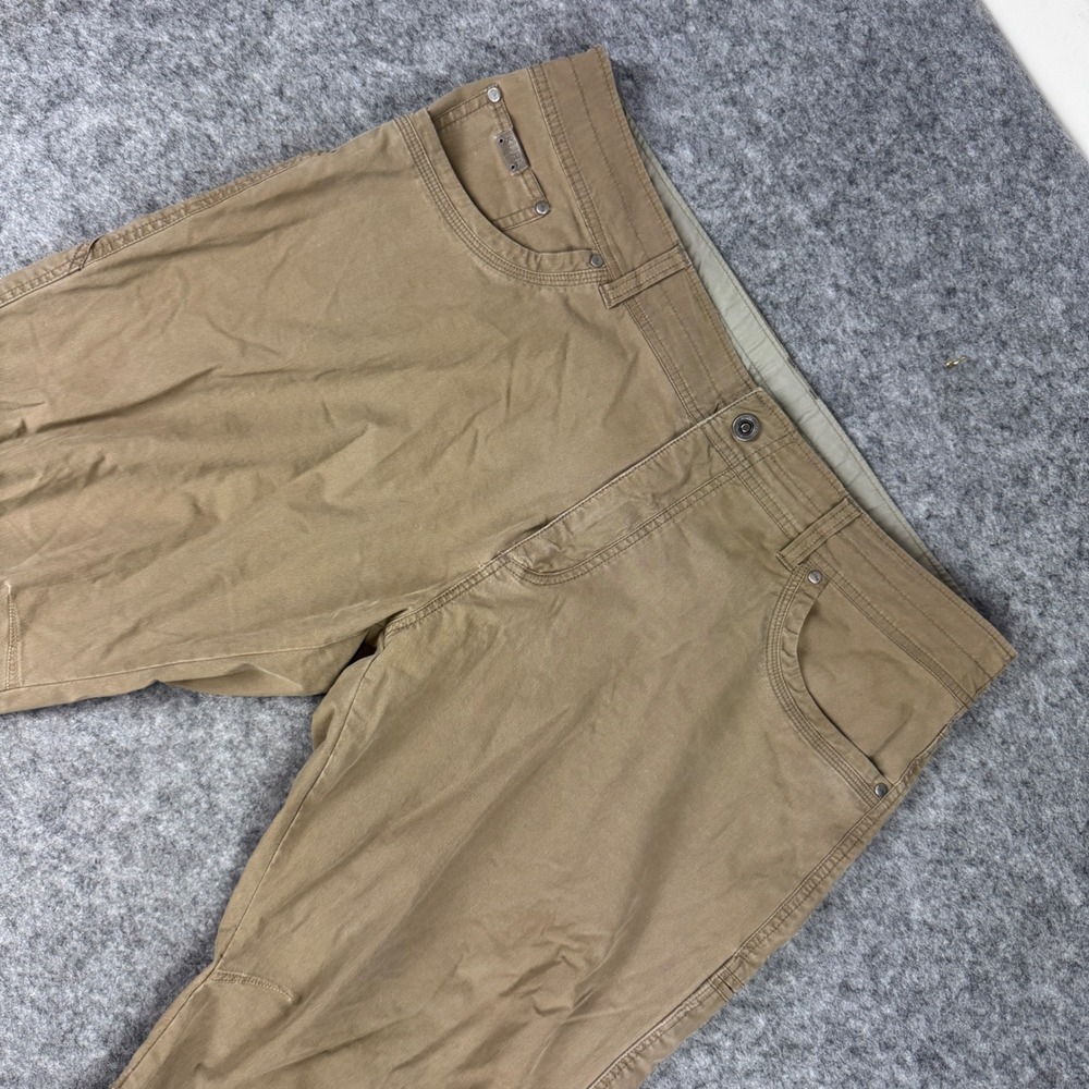 Kuhl Rydr Pants Mens 40x30 Brown Canvas Cotton Blend Articulated Knee Workwear
